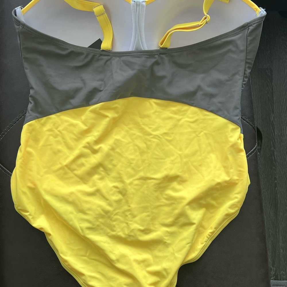 NWT Biki Black and Yellow One Piece Bathing Suit - Picture 4 of 7